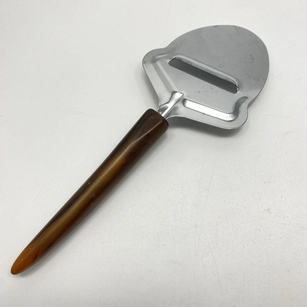 Vtg 4 Barware Utensils Marbled Faux Horn Bottle Opener Cheese Slicer‎ Tongs Fork